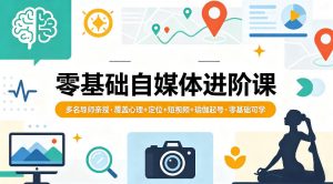 零基础自媒体进阶课，多名导师亲授，覆盖心理+定位+短视频+瑜伽起号，零基础可学-第一资源库