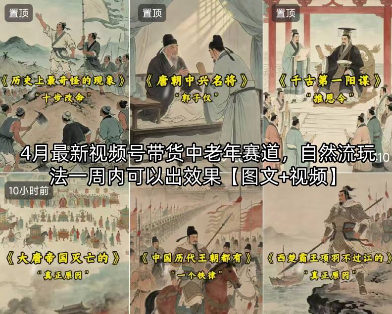 4月最新视频号带货中老年赛道，自然流玩法一周内可以出效果【图文+视频】-多金部落-社群网课资源站