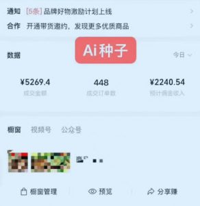 视频号AI种子带货，0粉0保证金就可做，人人能做，实操日入1k+-第一资源库