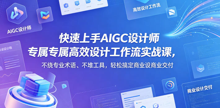 快速上手AIGC设计师专属高效设计工作流实战课，不绕专业术语、不堆工具，轻松搞定商业设计交付-第一资源库