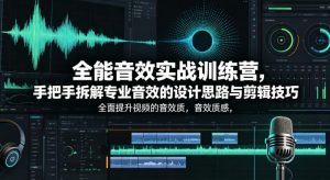 全能音效实战训练营，手把手拆解专业音效的设计思路与剪辑技巧，全面提升视频的音效质感-第一资源库