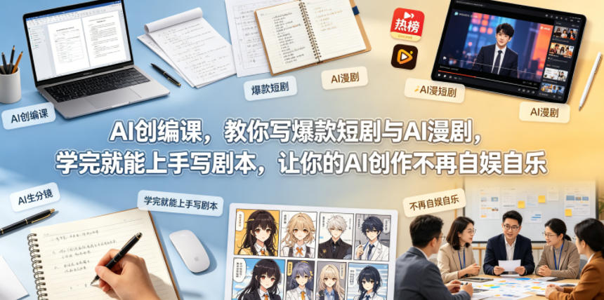 AI创编课，教你写爆款短剧与AI漫剧，学完就能上手写剧本，让你的AI创作不再自娱自乐-第一资源库