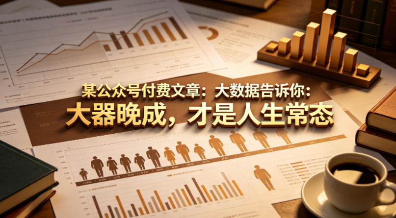 某公众号付费文章：大数据告诉你：大器晚成，才是人生常态-第一资源库