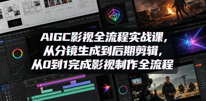 AIGC影视全流程实战课，从分镜生成到后期剪辑，从0到1完成影视制作全流程-第一资源库