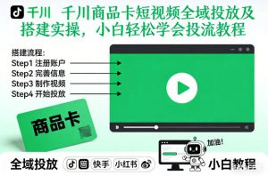 千川商品卡短视频全域投放及搭建实操，小白轻松学会投流教程（更新26年4月）-第一资源库