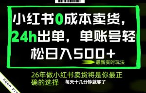 小红书0成本AI卖货,24小时出单,全流程托管,保底日入500+,每天十几分钟就够了【揭秘】-第一资源库