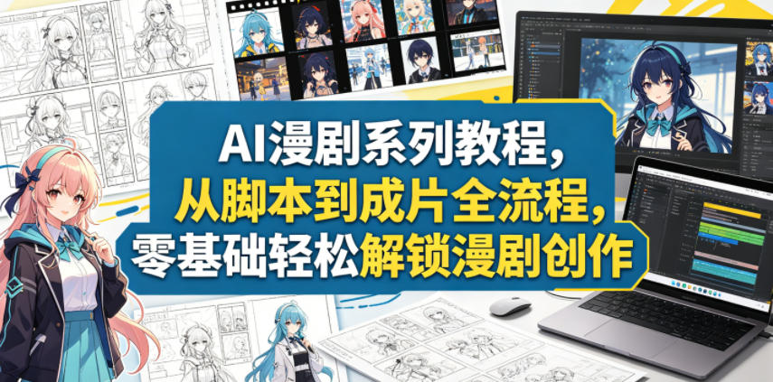 AI漫剧系列教程，从脚本到成片全流程，零基础轻松解锁漫剧创作-第一资源库