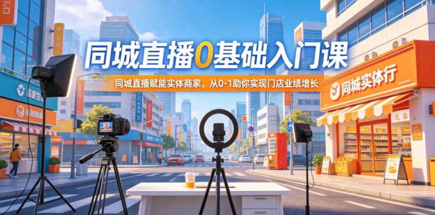 同城直播0基础入门课，同城直播赋能实体商家，从0-1助你实现门店业绩增长-第一资源库