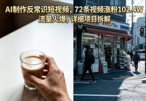 AI制作反常识短视频,72条视频涨粉102.4W,流量火爆,详细项目拆解-第一资源库