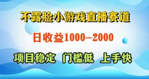 不露脸小游戏直播赛道,日收益500-1k+,可全自动AI玩,可脚本玩,可真人玩,项目稳定,上手快【揭秘】-第一资源库