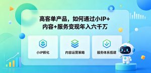 高客单产品,如何通过小IP+内容+服务变现年入六干W-第一资源库