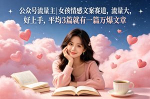 公众号流量主女孩情感文案赛道，流量大，好上手，平均3篇就有一篇万爆文章-第一资源库