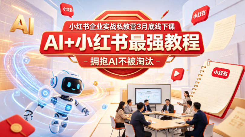 小红书企业实战私教营3月底线下课，AI+小红书最强教程，拥抱AI不被淘汰-第一资源库