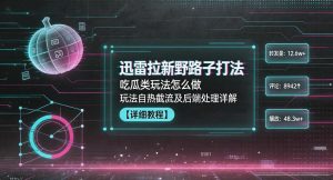 迅雷拉新野路子打法,吃瓜类玩法怎么做,玩法自热截流及后端处理详解-第一资源库
