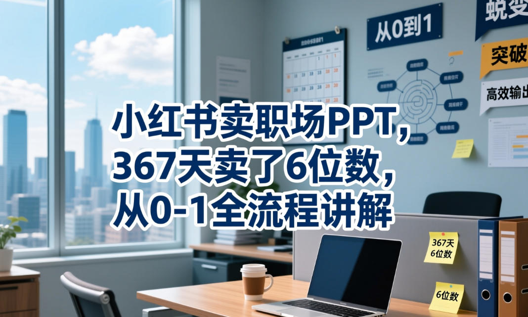 小红书卖职场PPT，367天卖了6位数，从0-1全流程讲解-第一资源库