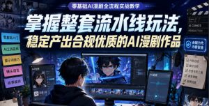 零基础AI漫剧全流程实战教学,掌握整套流水线玩法,稳定产出合规优质的AI漫剧作品-第一资源库