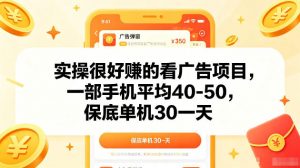 实操很好賺的手机看广告项目,一部手机平均40-50,操作简单,多部手机可矩阵放大收益【揭秘】-第一资源库