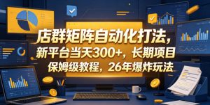 店群矩阵自动化打法,新平台当天300+,长期项目,保姆级教程,26年爆炸玩法【揭秘】-第一资源库