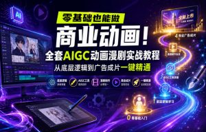 零基础也能做商业动画!全套AIGC动画漫剧实战教程,从底层逻辑到广告成片一键精通-第一资源库