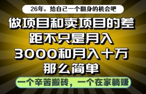 做项目和卖项目不只是月入3K和10W那么简单,一个努力搬砖,一个在家躺賺【揭秘】-第一资源库