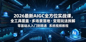 2026最新AIGC全方位实战课，全工具覆盖・多场景落地・变现玩法拆解，零基础从入门到精通系统视频教程-第一资源库