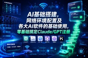 AI基础搭建,网络环境配置及各大AI软件的基础使用,零基础搞定Claude/GPT注册-第一资源库