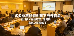 拼多多总裁班特训营下线课复盘,强付费才是硬道理,想賺钱,来这2天就够了-第一资源库
