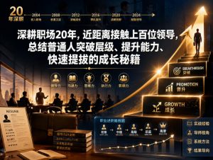 付费文章:深耕职场20年,近距离接触上百位领导,总结普通人突破层级、提升能力、快速提拔的成长秘籍(全网独家干货)-第一资源库
