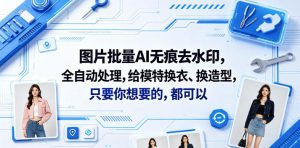图片批量AI无痕去水印，全自动处理，给模特换衣、换造型，只要你想要的，都可以(软件+视频教程)-第一资源库