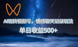 AI玩转视频号,情感聊天记录玩法,单日收益500+【揭秘】-第一资源库