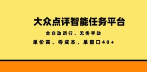大众点评智能任务平台,全自动运行、无需手动,单价高、零成本、单窗口40+【揭秘】-第一资源库