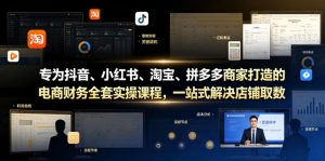 专为抖音、小红书、淘宝、拼多多商家打造的电商财务全套实操课程,一站式解决店铺取数、记账、报税全流程难题-第一资源库