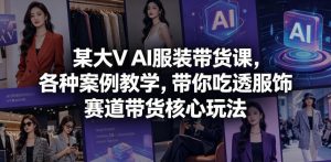 某大V AI服装带货课，各种案例教学，带你吃透服饰赛道带货核心玩法-第一资源库