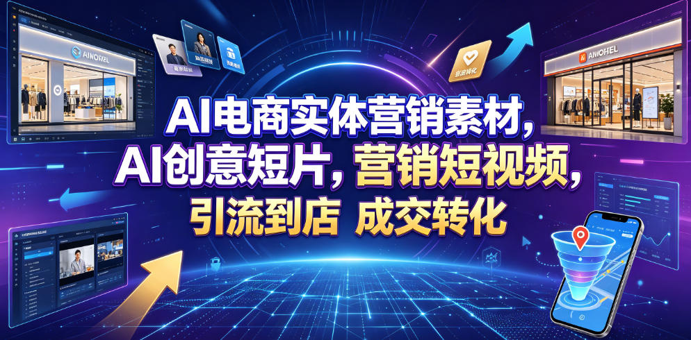 AI电商实体营销素材，AI创意短片，高效打造营销短视频，轻松引流到店，稳定提升门店客流与成交转化-第一资源库