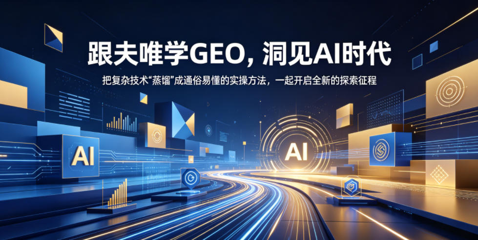 跟夫唯学GEO，洞见AI时代，把复杂技术“蒸馏”成通俗易懂的实操方法，一起开启全新的探索征程-多金部落-社群网课资源站