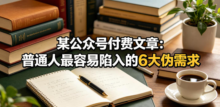 某公众号付费文章：普通人最容易陷入的6大伪需求-多金部落-社群网课资源站