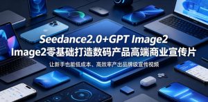 Seedance2.0+GPT Image2零基础打造数码产品高端商业宣传片，让新手也能低成本、高效率产出品牌级宣传视频-第一资源库