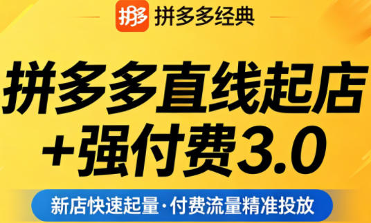 拼多多直线起店+强付费3.0，教你稳定起店、高效控投产、破解流量瓶颈（更新6月）-第一资源库