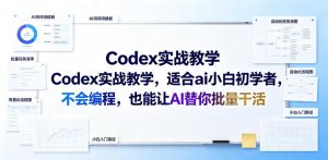 Codex实战教学,适合ai小白初学者,不会编程,也能让AI替你批量干活-第一资源库