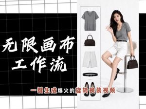 无限画布工作流,一键制作爆火的旋转换装视频,操作简单,零基础也能学会-第一资源库