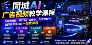 同城AI广告视频教学课程,从基础理论、分行业广告脚本、AI成片制作到同城引流闭环一站式讲透-第一资源库