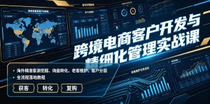 跨境电商客户开发与精细化管理实战课|海外精准客源挖掘、询盘转化、老客维护、客户分层全流程落地教程-第一资源库
