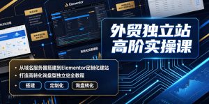 外贸独立站高阶实操课|从域名服务器搭建到Elementor定制化建站,打造高转化询盘型独立站全教程-第一资源库