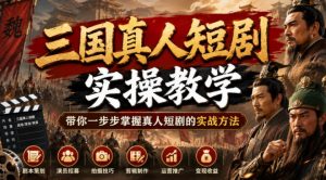 三国真人短剧实操教学,带你一步步掌握真人短剧的实战方法-第一资源库