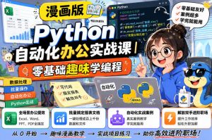 漫画版Python自动化办公实战课|零基础趣味学编程,全场景办公提效、批量搞定报表文档、解放双手进阶职场-第一资源库