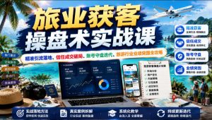 旅业获客操盘术实战课|精准引流落地、信任成交破局、账号守盘迭代、旅游行业业绩突围全攻略-第一资源库
