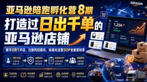 亚马逊陪跑孵化营8期，打造过日出千单的亚马逊店铺，新手0到1开店、注册风控避坑、标准化运营SOP全套落地课-第一资源库