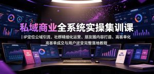 私域商业全系统实操课|IP定位公域引流、社群精细化运营、朋友圈内容打造、高客单成交与用户裂变完整落地教程-第一资源库