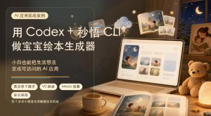 AI应用实战案例,用Codex+秒悟CLl做宝宝绘本生成器,小白也能把生活想法变成可访问的AI应用-第一资源库