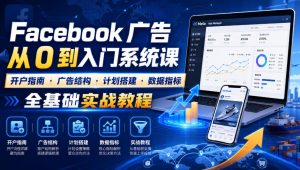Facebook广告新手从0到入门系统课|开户指南・广告结构・计划搭建・数据指标全基础实战教程-第一资源库